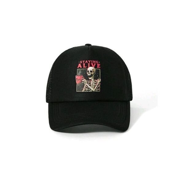 Unisex Staying Alive Trucker Hat - Picture 2 of 5